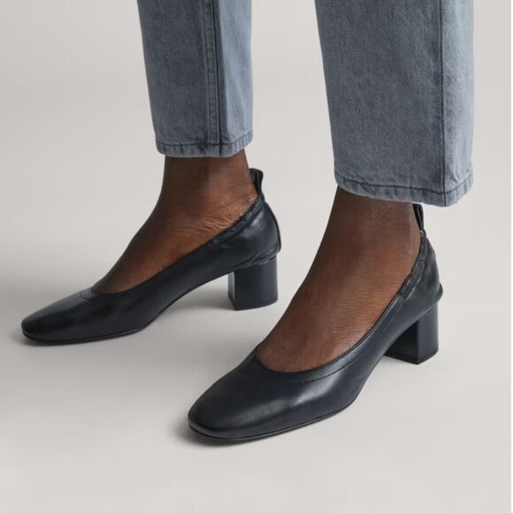 Everlane Shoes - Everlane The Italian Leather Day High Heel Heels Shoes Black Elastic Size 6.5